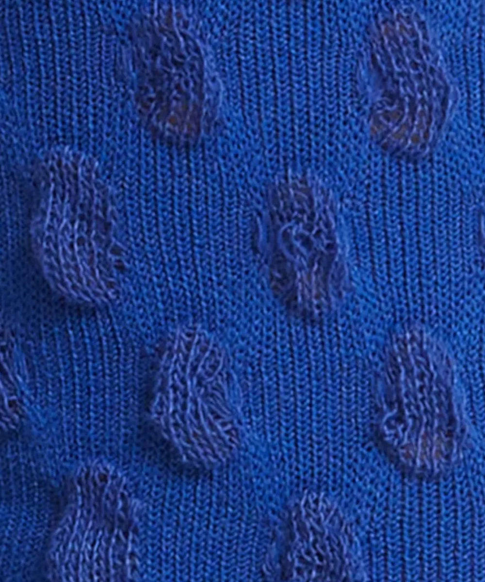 Waffle Combed Cotton Socks - Indigo