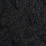 Waffle Combed Cotton Socks - Black