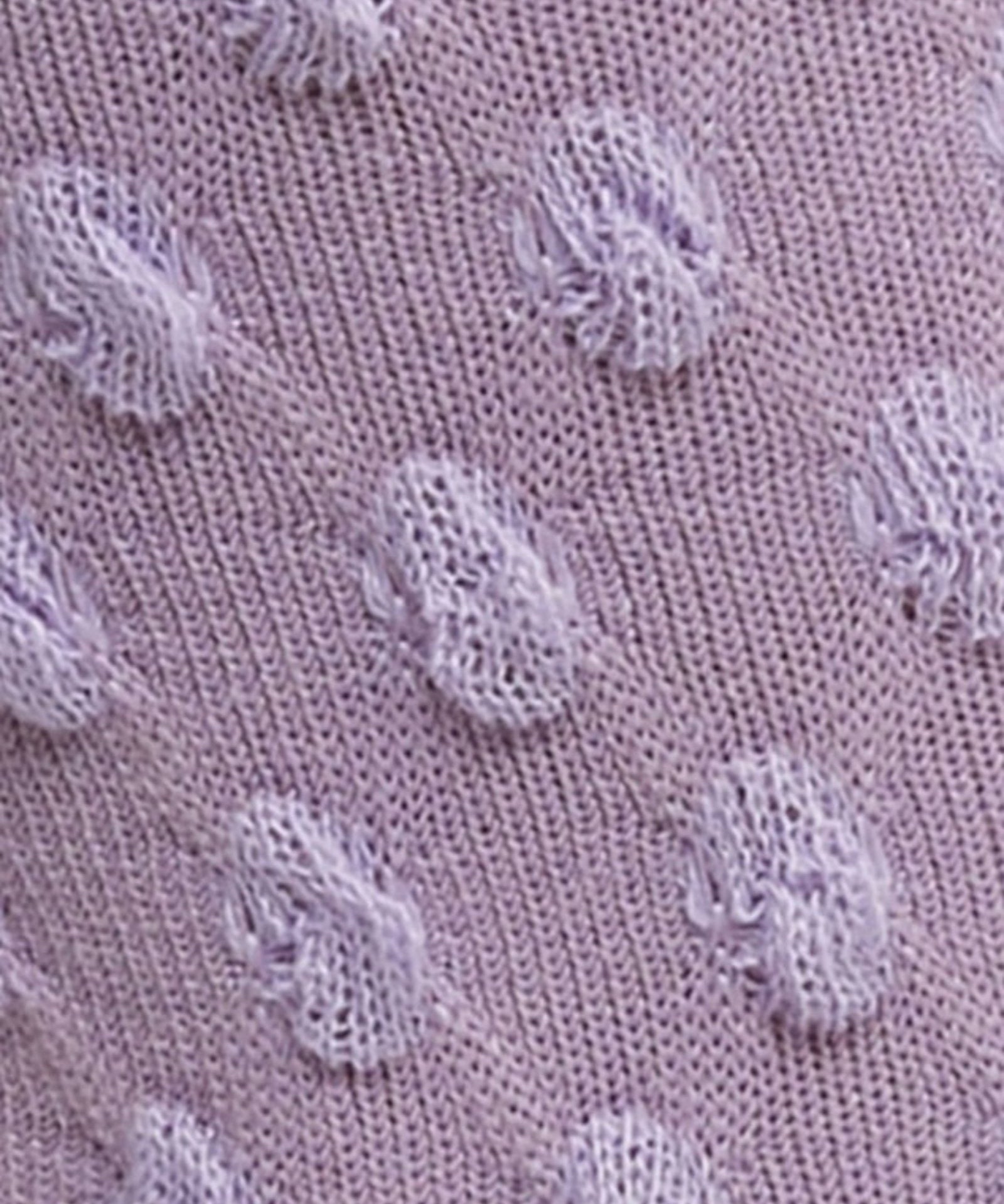 Waffle Combed Cotton Socks - Purple