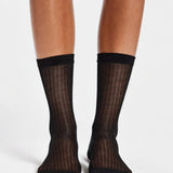 Beam Ribbed Lurex Cotton Sock