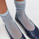 Beam Ribbed Lurex Cotton Sock