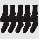 Premium Cotton Frill Edge Socks- 5 Pack
