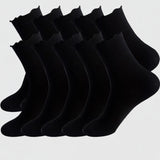 Premium Cotton Frill Edge Socks- 5 Pack
