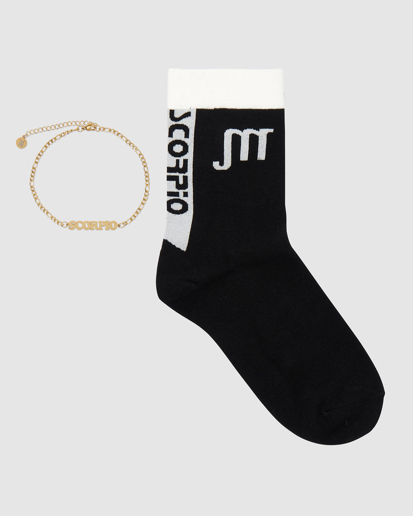 18K Gold Horoscope Anklet and Sock Set