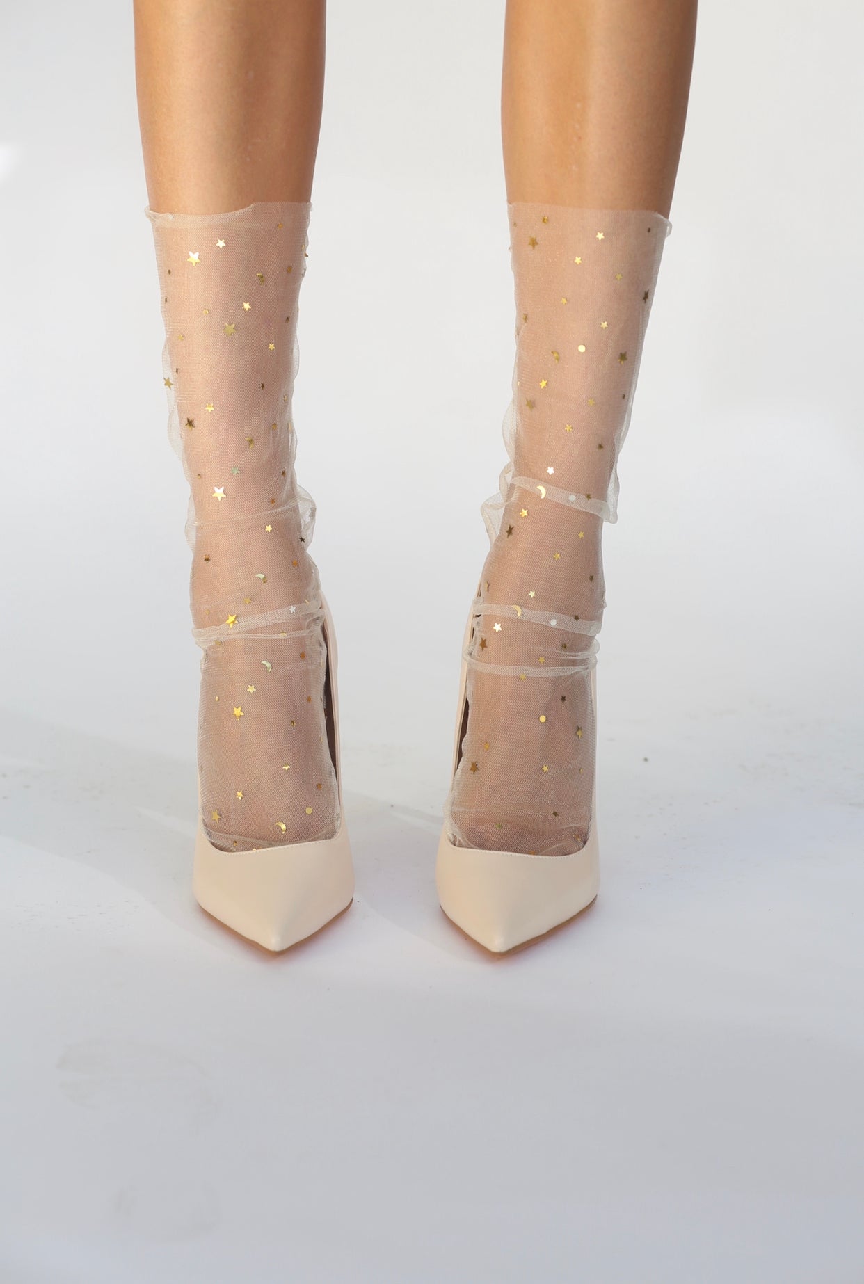 Starry Sky Tulle Sock – Nude