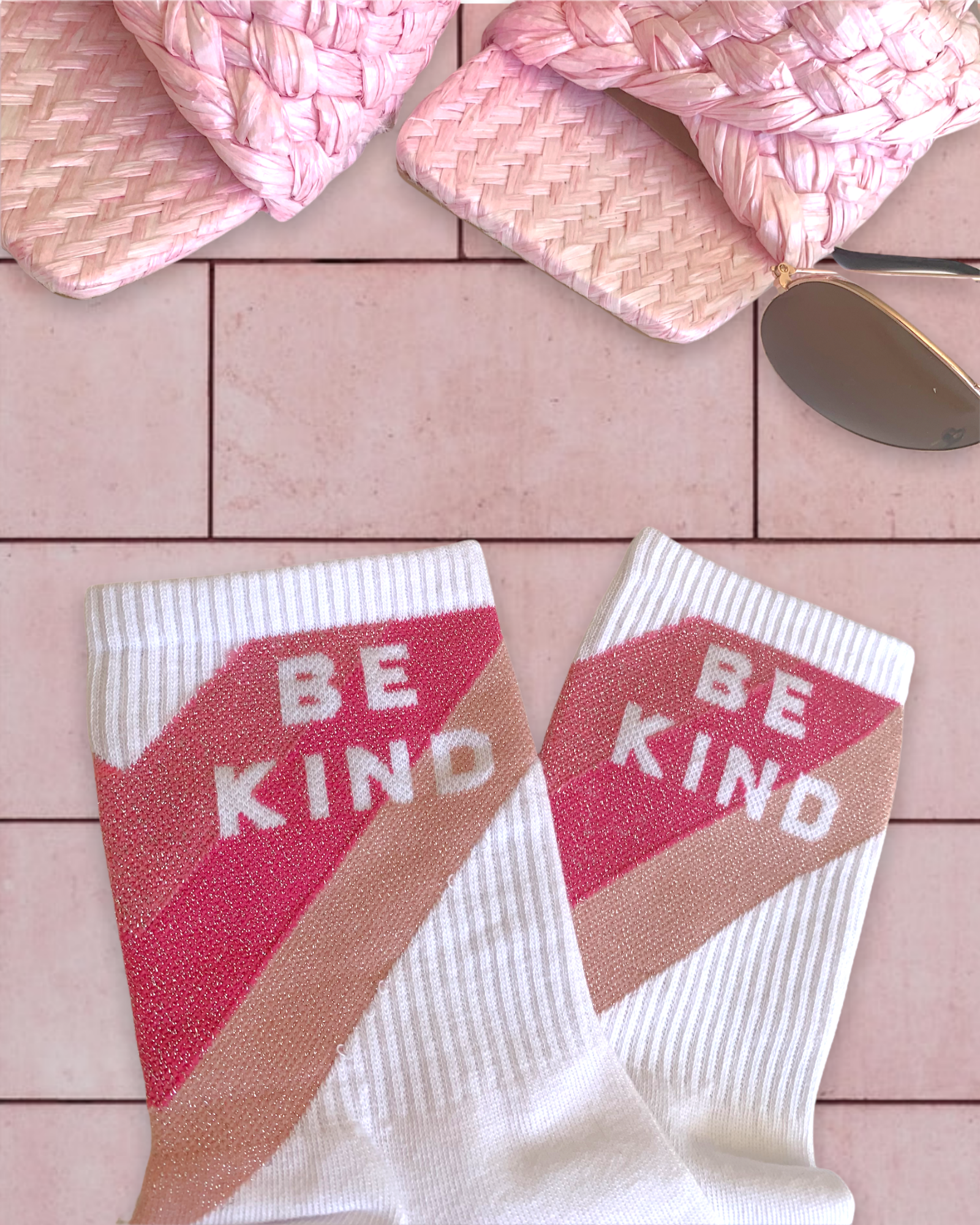 Be Kind Glitter Cotton Socks - Limited Edition